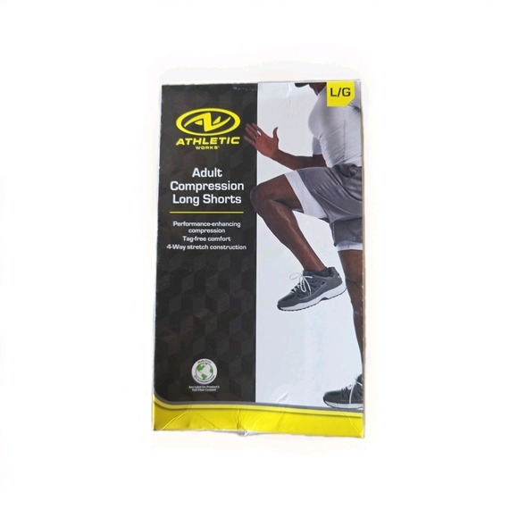 Athletic Works Other - Athletic Works Men's Compression Performance Long Shorts LARGE white